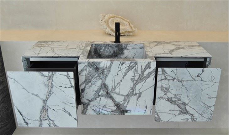Invisible Grey-White Marble Tile Flooring Home Decor