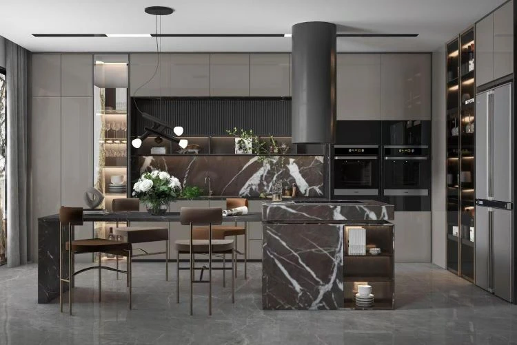 Brown Majestic Rose Marble Kitchen Countertop Brown Majestic Rose Marble Kitchen Countertop